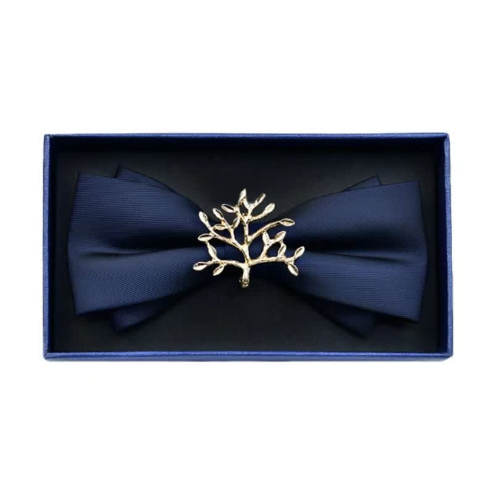 Nœud papillon en métal mat et strass pour homme