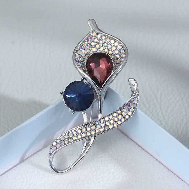 Broche florale bleue brillante pour femme