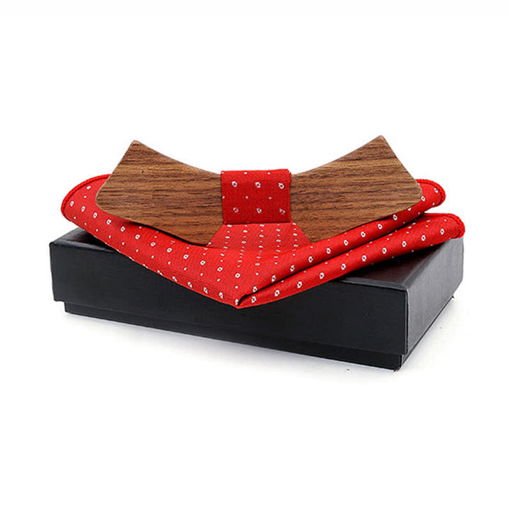Lot de 2 noeuds papillon en bois en forme de col pour homme