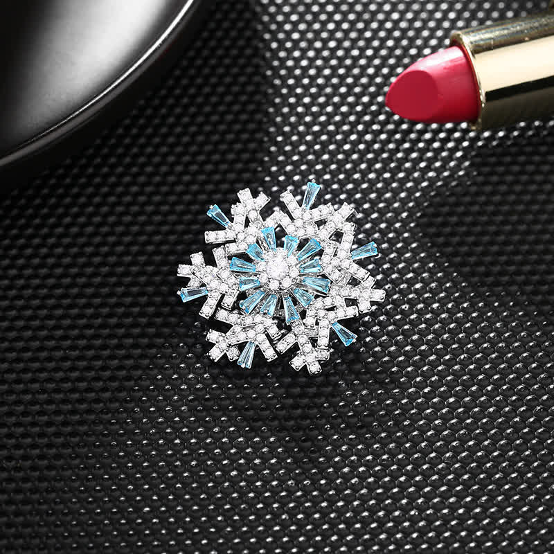 Broche Flocon de Neige Rotative pour Femme