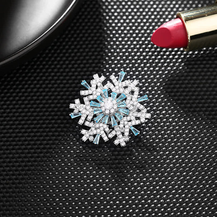 Broche Flocon de Neige Rotative pour Femme