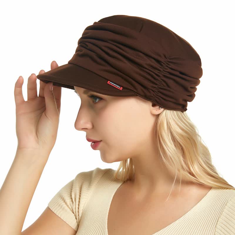 Casquette de baseball plissée à bord souple pour femme