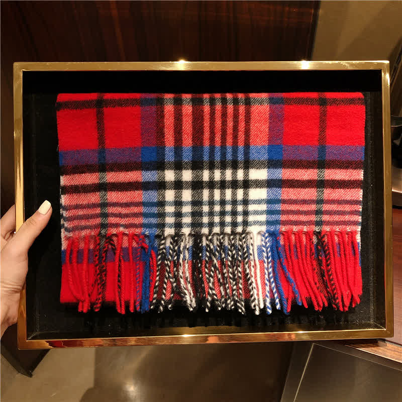 Écharpe unisexe Lamb Edinburgh à carreaux, grande et chaude - #6 - image 12