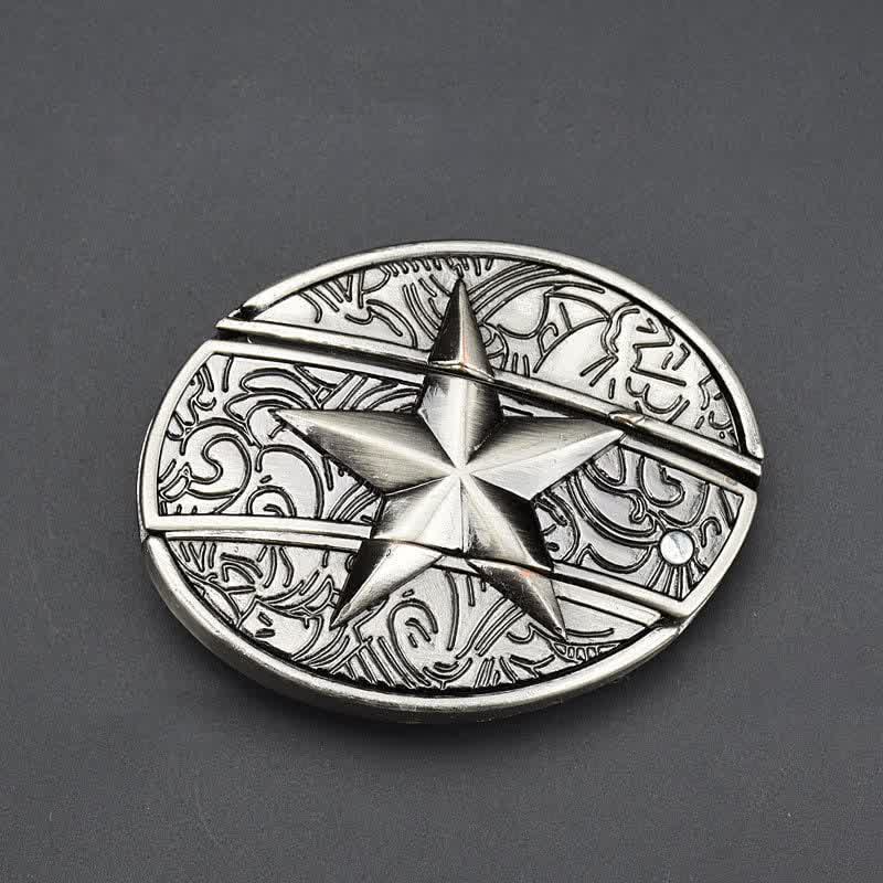 Ceinture en cuir pour homme avec pentagramme et couteau pliant