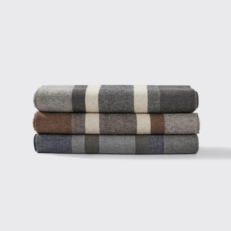 Écharpe d'hiver classique à rayures et carreaux pour homme
