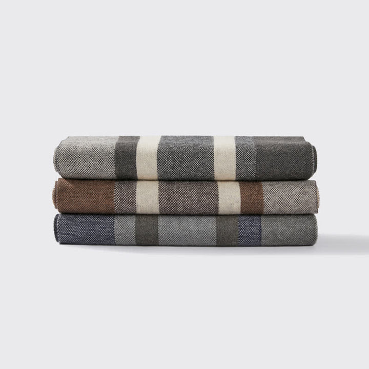Écharpe d'hiver classique à rayures et carreaux pour homme