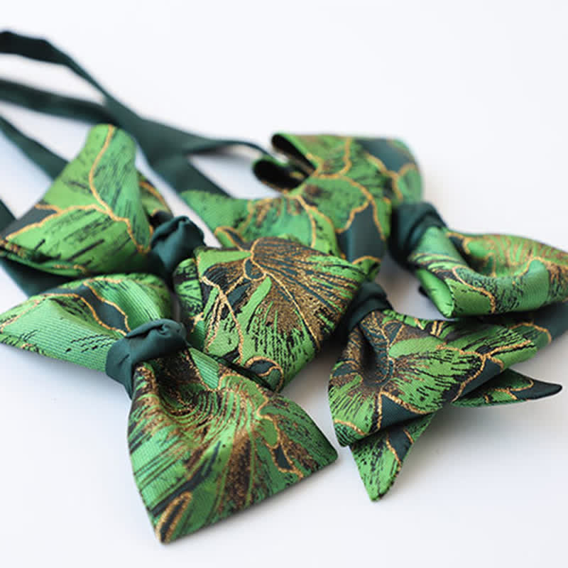 Nœud papillon doré pour homme de la série Green avec motif de carpes koï