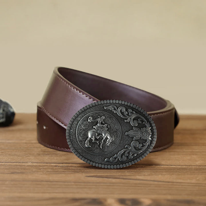 Ceinture en cuir à boucle pour homme avec boucle pour équitation tout-terrain