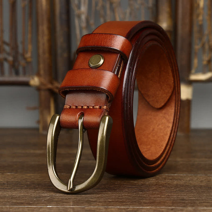 Ceinture décontractée en cuir lisse et brillant pour homme