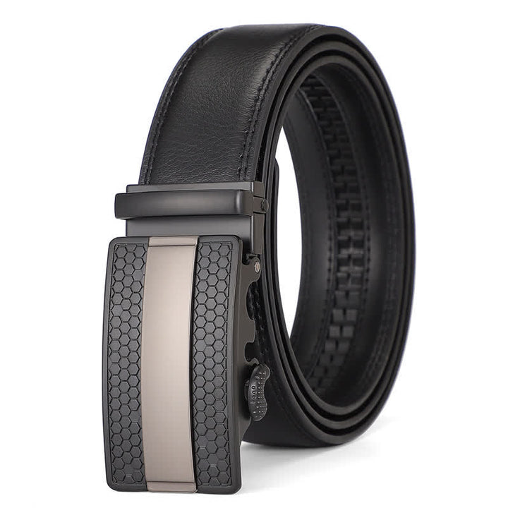 Ceinture en cuir à cliquet avec boucle élégante coulissante pour homme