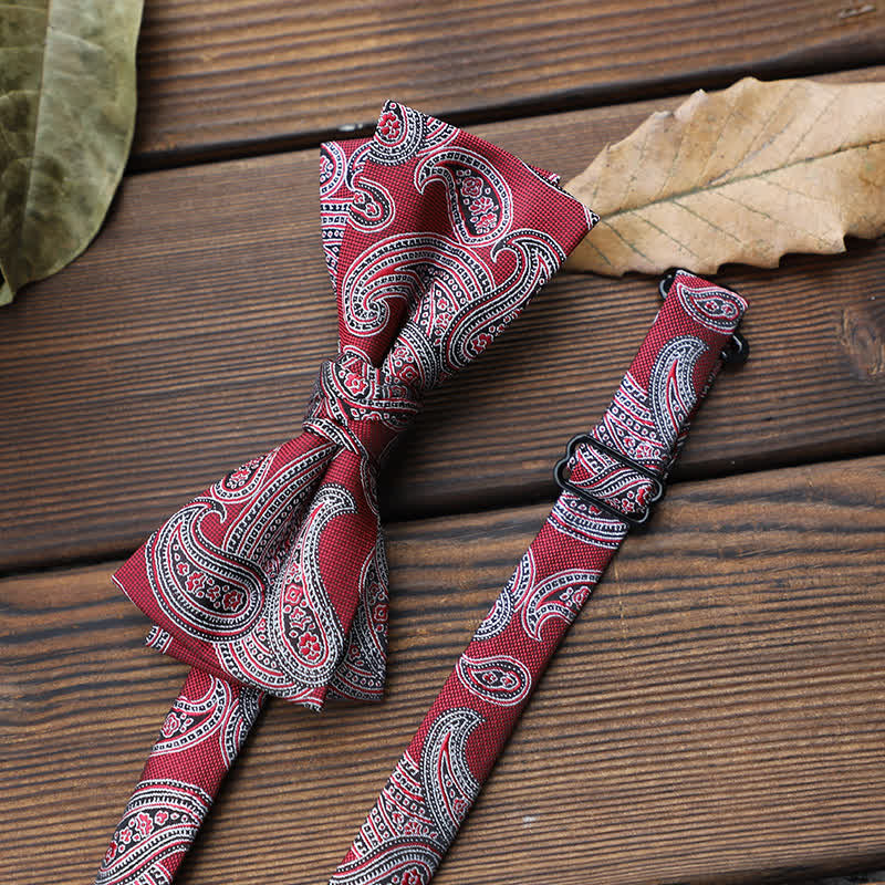 Nœud papillon à rayures florales pour homme