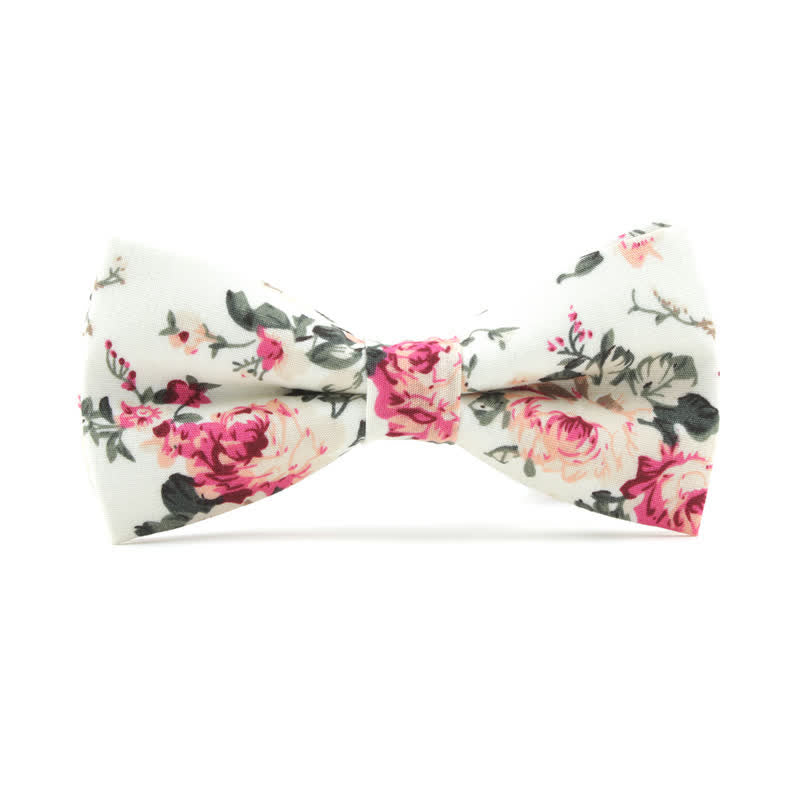 Nœud papillon à fleurs pour homme avec teinture de feuilles de roses