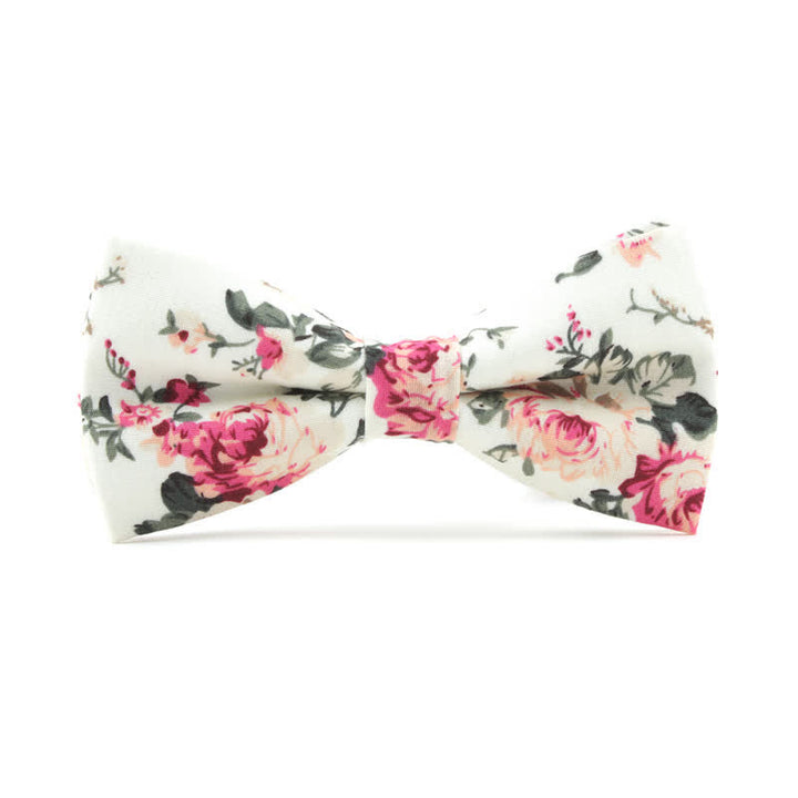 Nœud papillon à fleurs pour homme avec teinture de feuilles de roses