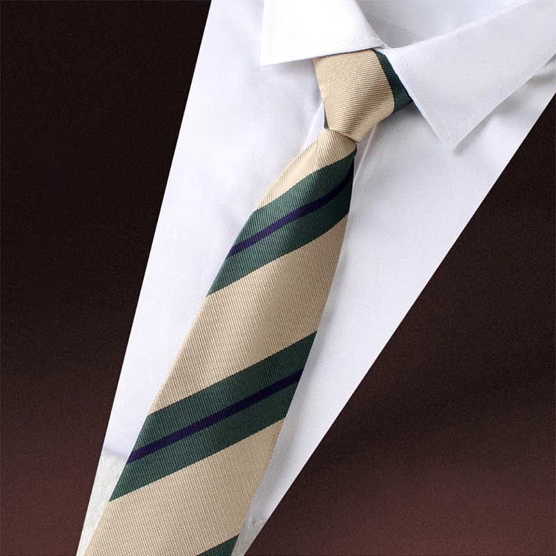 Cravate à rayures larges avec fermeture éclair et blocs de couleurs pour homme