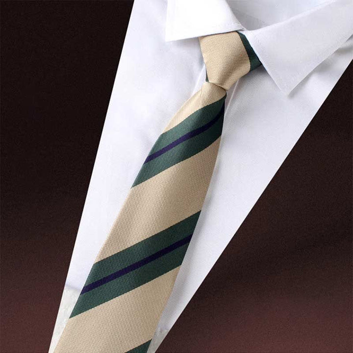 Cravate à rayures larges avec fermeture éclair et blocs de couleurs pour homme