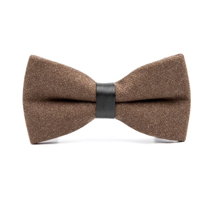 Noeud papillon en laine vintage de couleur unie pour homme