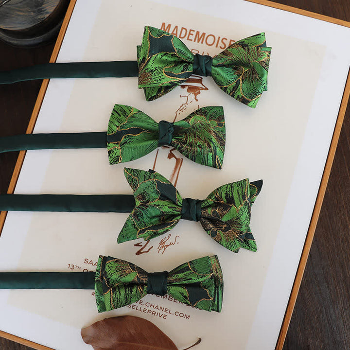 Nœud papillon doré pour homme de la série Green avec motif de carpes koï