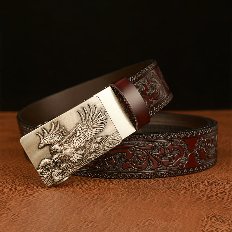 Ceinture en cuir pour homme avec ailes déployées en forme d'aigle
