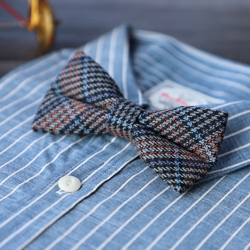 Nœud papillon simple en tweed de laine mélangée pour homme