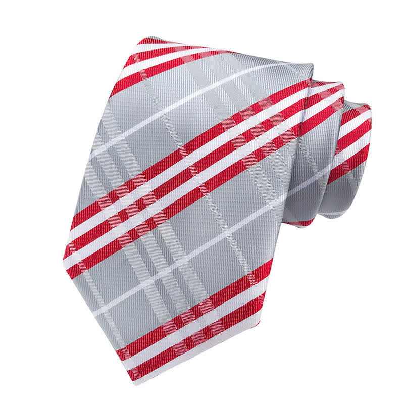 Cravate classique à carreaux écossais pour homme - Argent - image 4