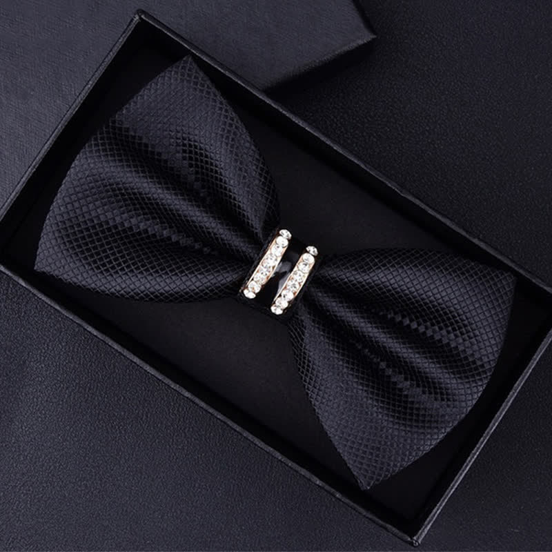 Nœud papillon à rayures et strass pour homme, motif cachemire et fleurs