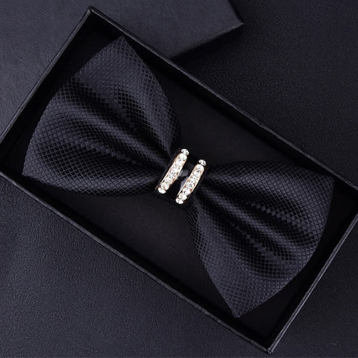 Nœud papillon à rayures et strass pour homme, motif cachemire et fleurs