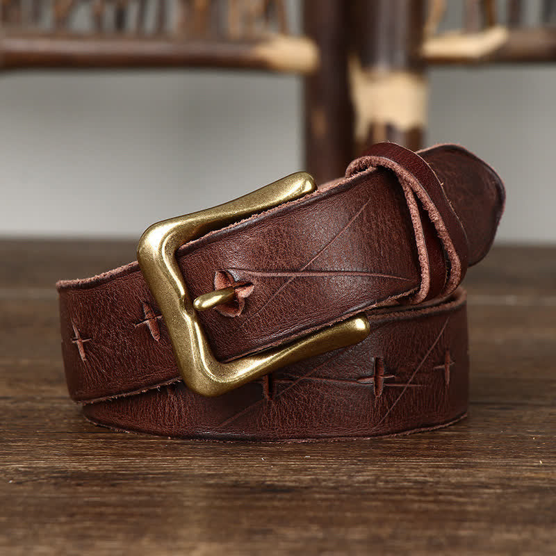 Ceinture en cuir craquelé vintage pour homme