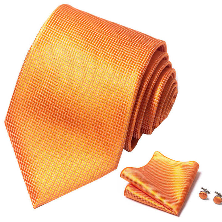Ensemble de 3 cravates oranges unies pour hommes