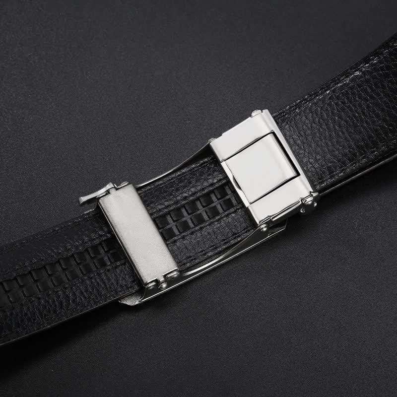 Ceinture en cuir à boucle en relief crocodile pour homme