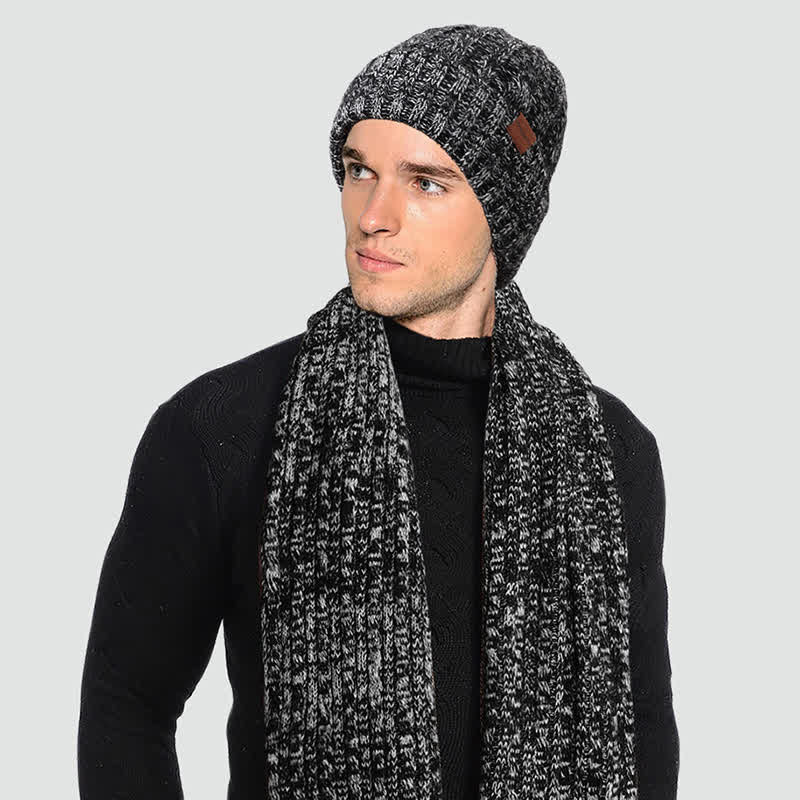 Ensemble de 3 gants unisexes élégants avec chapeau, écharpe longue et écran tactile
