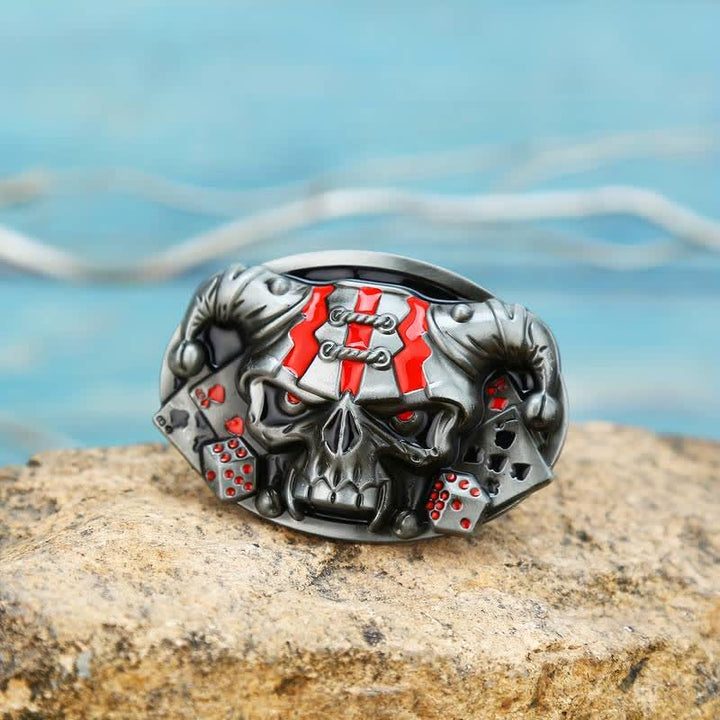 Ceinture en cuir à boucle Joker Skull Clown DIY pour homme