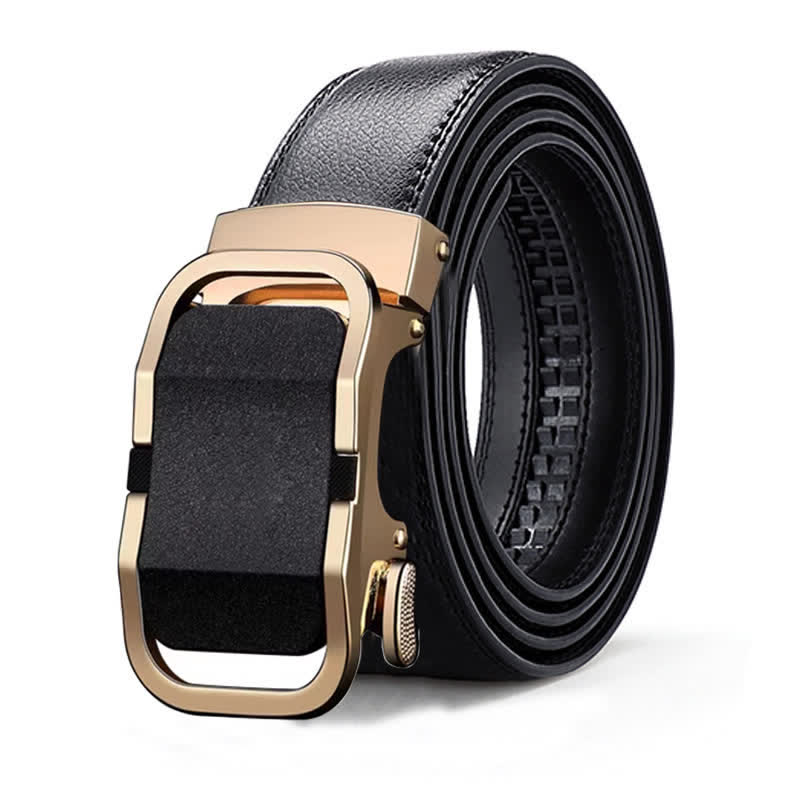 Ceinture en cuir à boucle automatique de luxe en relief pour homme