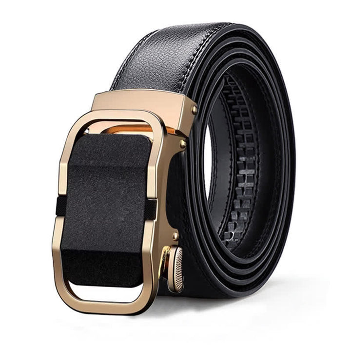Ceinture en cuir à boucle automatique de luxe en relief pour homme