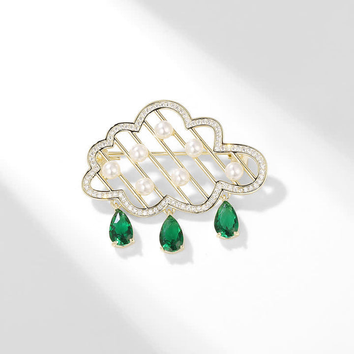 Broche en perles pour femme en forme de nuage de pluie
