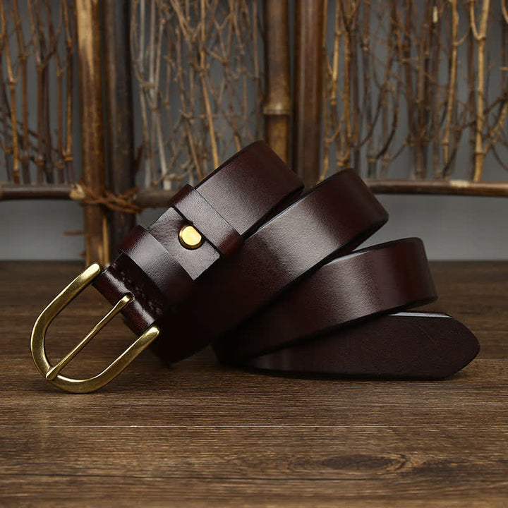 Ceinture décontractée en cuir lisse et brillant pour homme