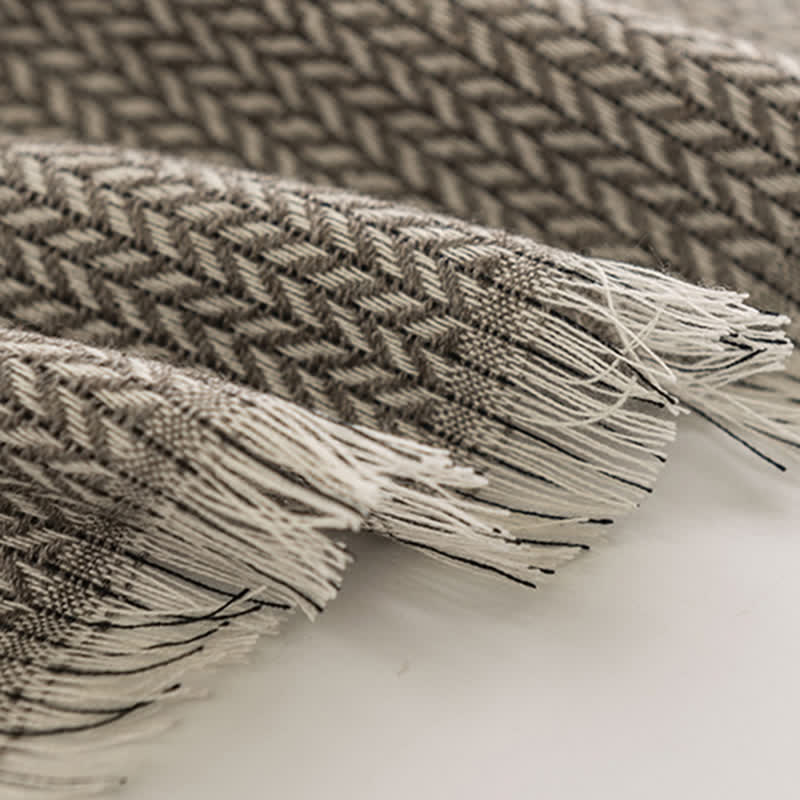 Écharpe simple à chevrons et pompons pour femme