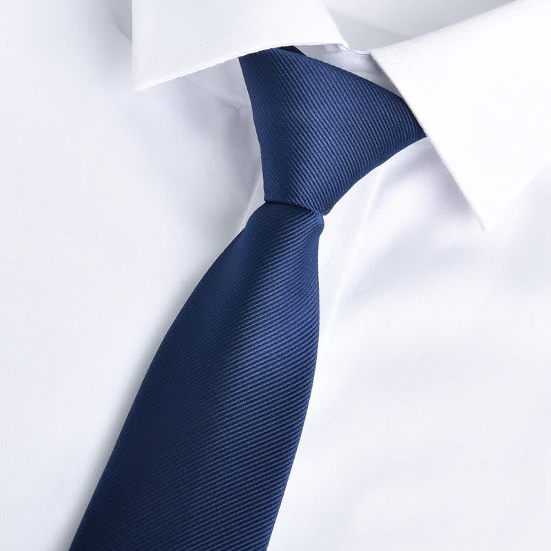 Cravate ajustable à fermeture éclair de couleur unie pour homme