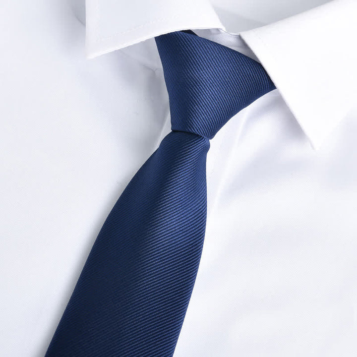 Cravate ajustable à fermeture éclair de couleur unie pour homme