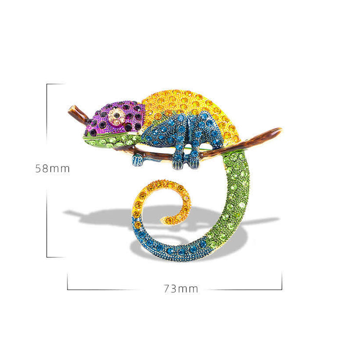 Broche Lézard Caméléon Coloré pour Femme