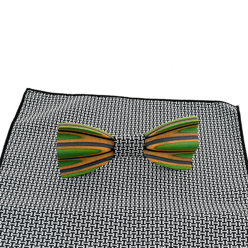 Lot de 2 nœuds papillon en bois éblouissants gravés au laser pour hommes