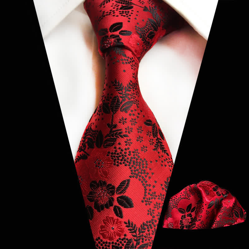 Ensemble de 2 cravates à fleurs de prunier pour homme