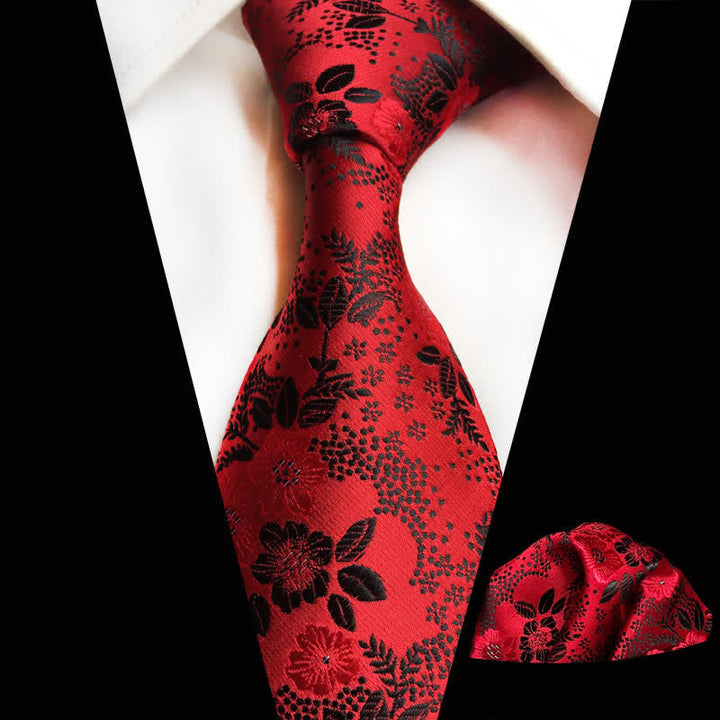Ensemble de 2 cravates à fleurs de prunier pour homme