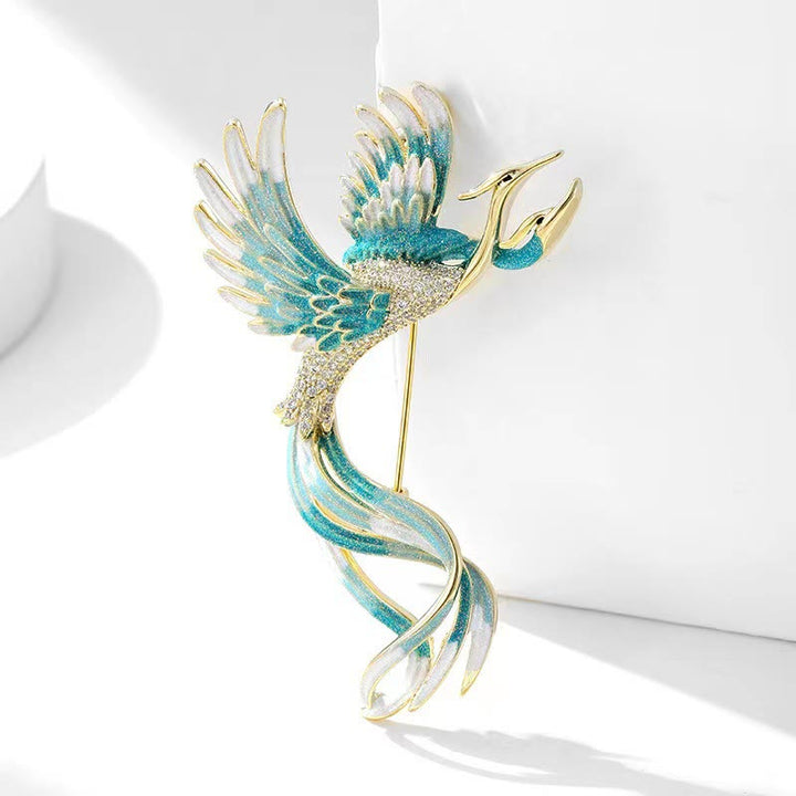 Broche phénix volant à deux têtes pour femme