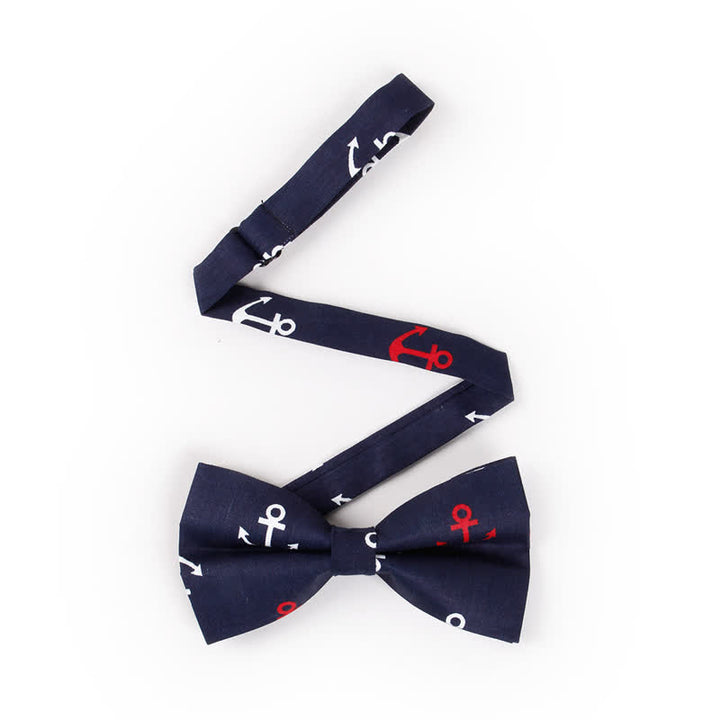 Nœud papillon pour homme à motifs répétés d'ancres de bateau