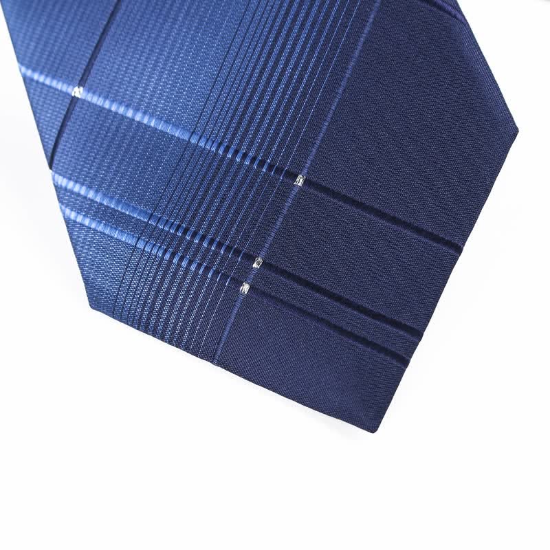 Cravate à carreaux bleu marine dégradé pour homme - image 5