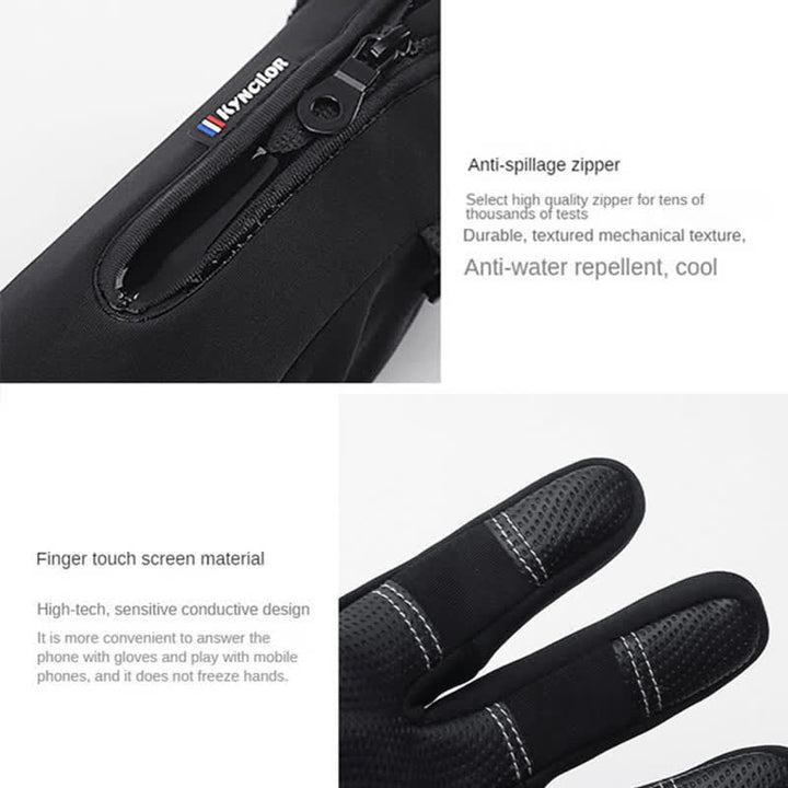 Gants tactiques à fermeture éclair et imperméables pour cyclisme en plein air