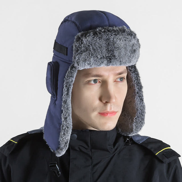 Ensemble de chapeau de trappeur en fausse fourrure avec casquette d'aviateur unisexe pour l'extérieur
