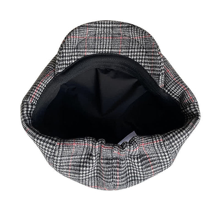 Casquette octogonale à carreaux noirs et blancs britanniques