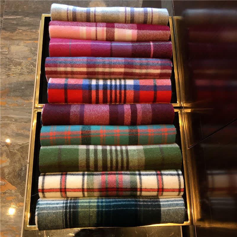 Écharpe unisexe Lamb Edinburgh à carreaux, grande et chaude - image 4