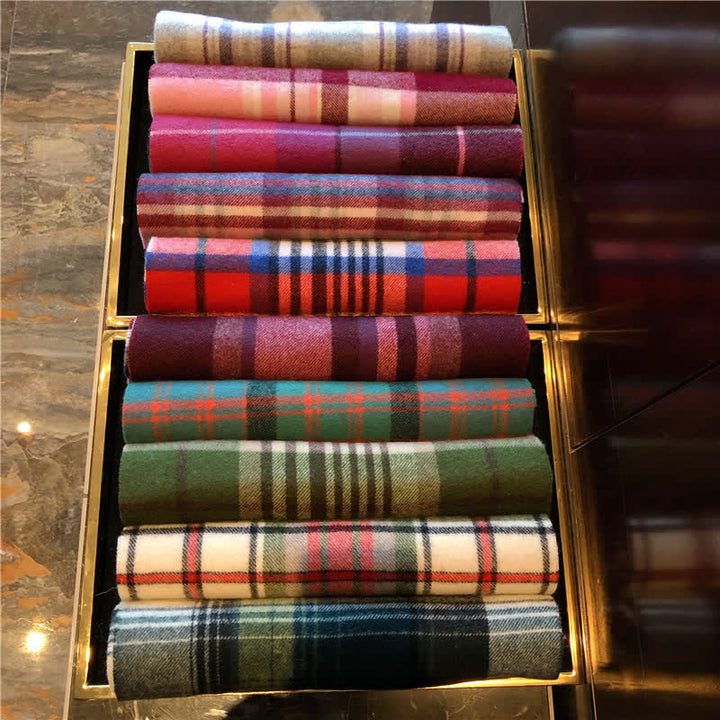 Écharpe unisexe Lamb Edinburgh à carreaux, grande et chaude - image 4